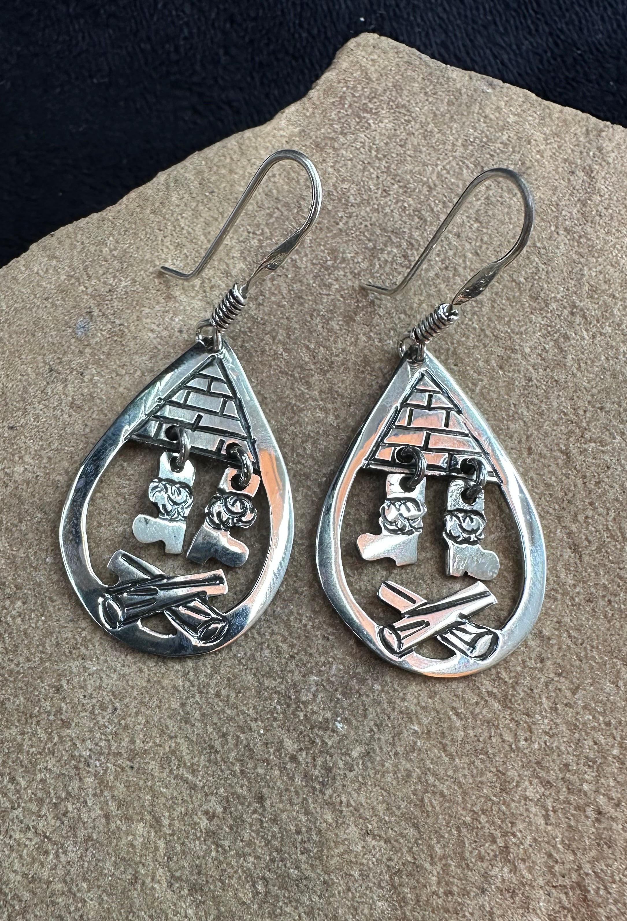 Santa’s Boot Sterling Silver Earrings