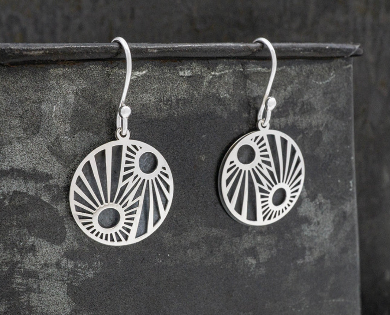 Oxidized Sunrise Earrings