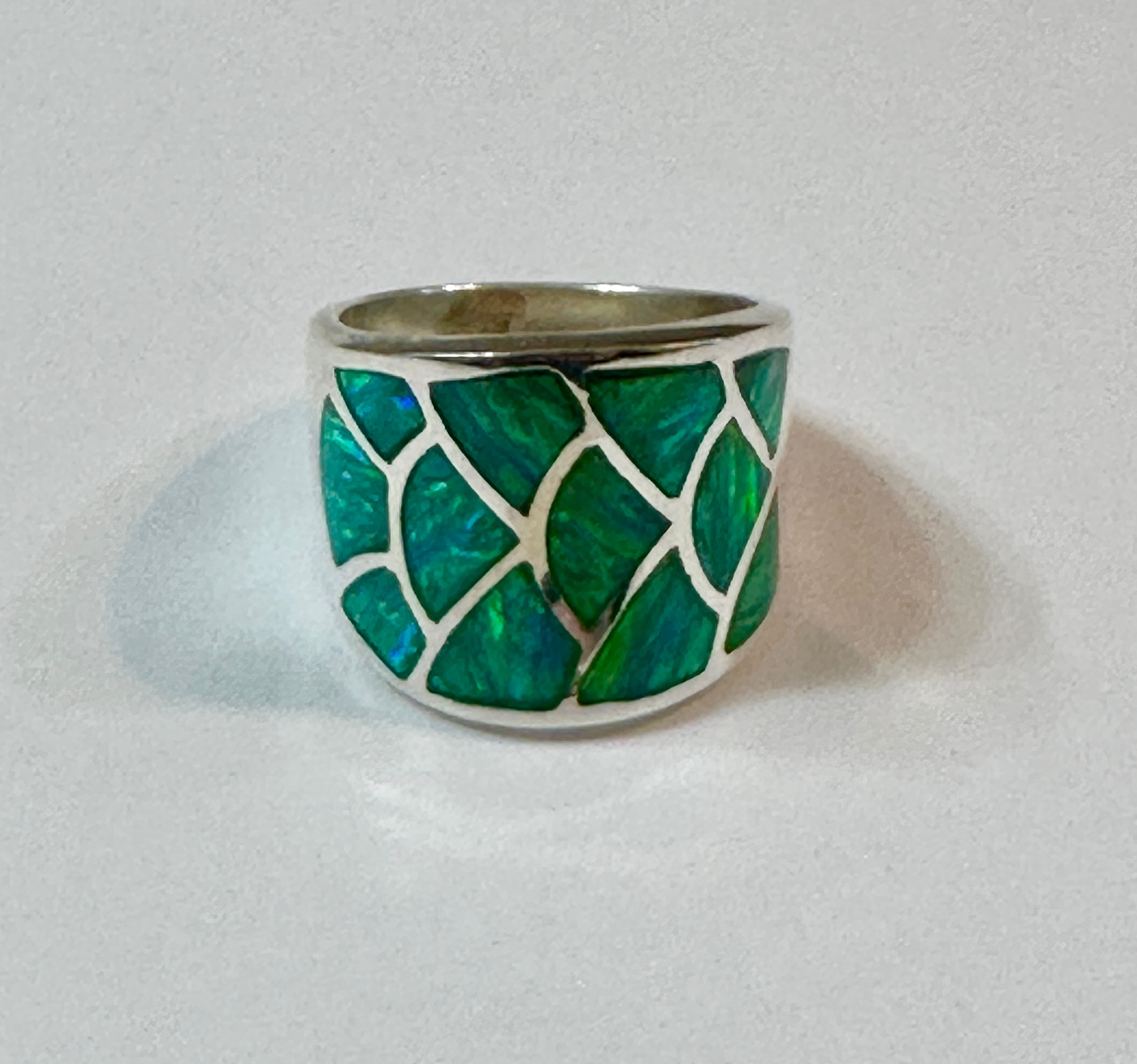 Green Opal Sterling Silver Mermaid Ring