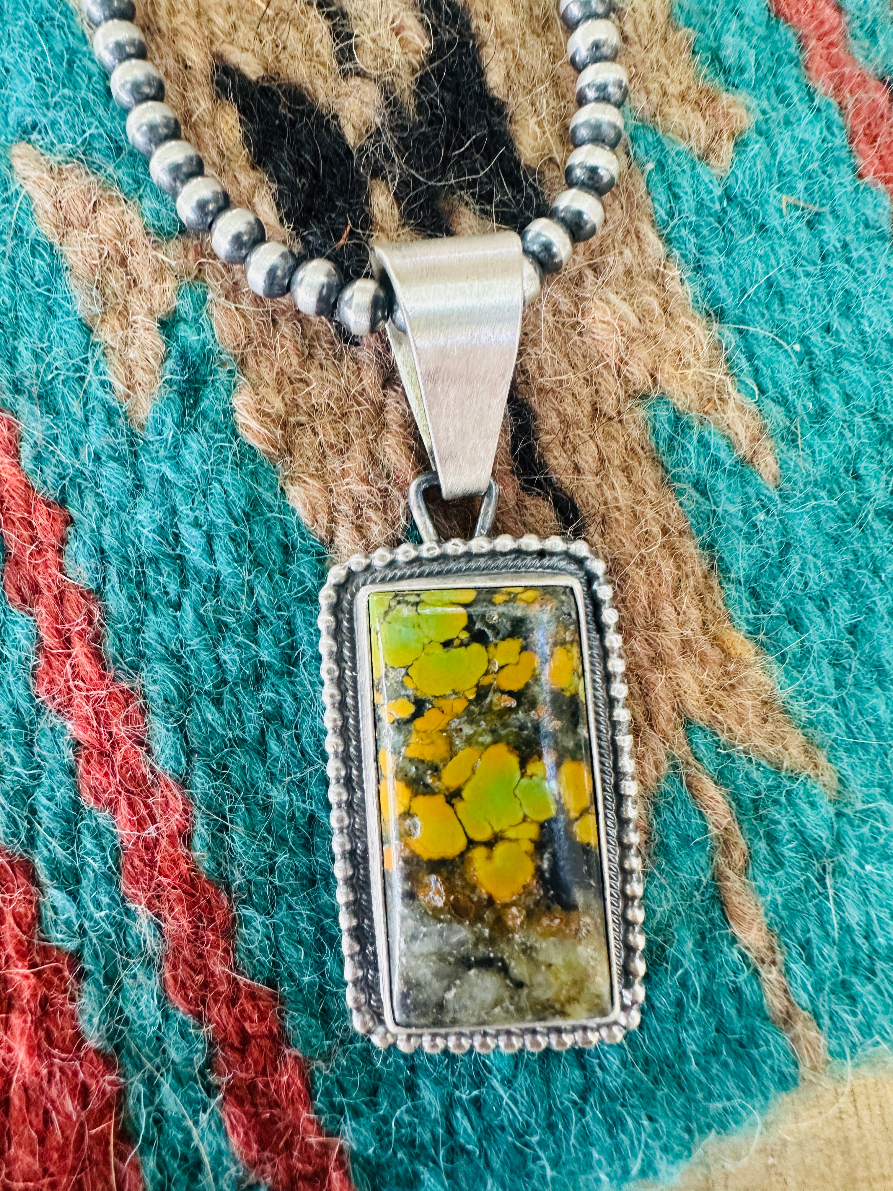 Handcrafted Sterling Silver & Tibetan Turquoise Pendant