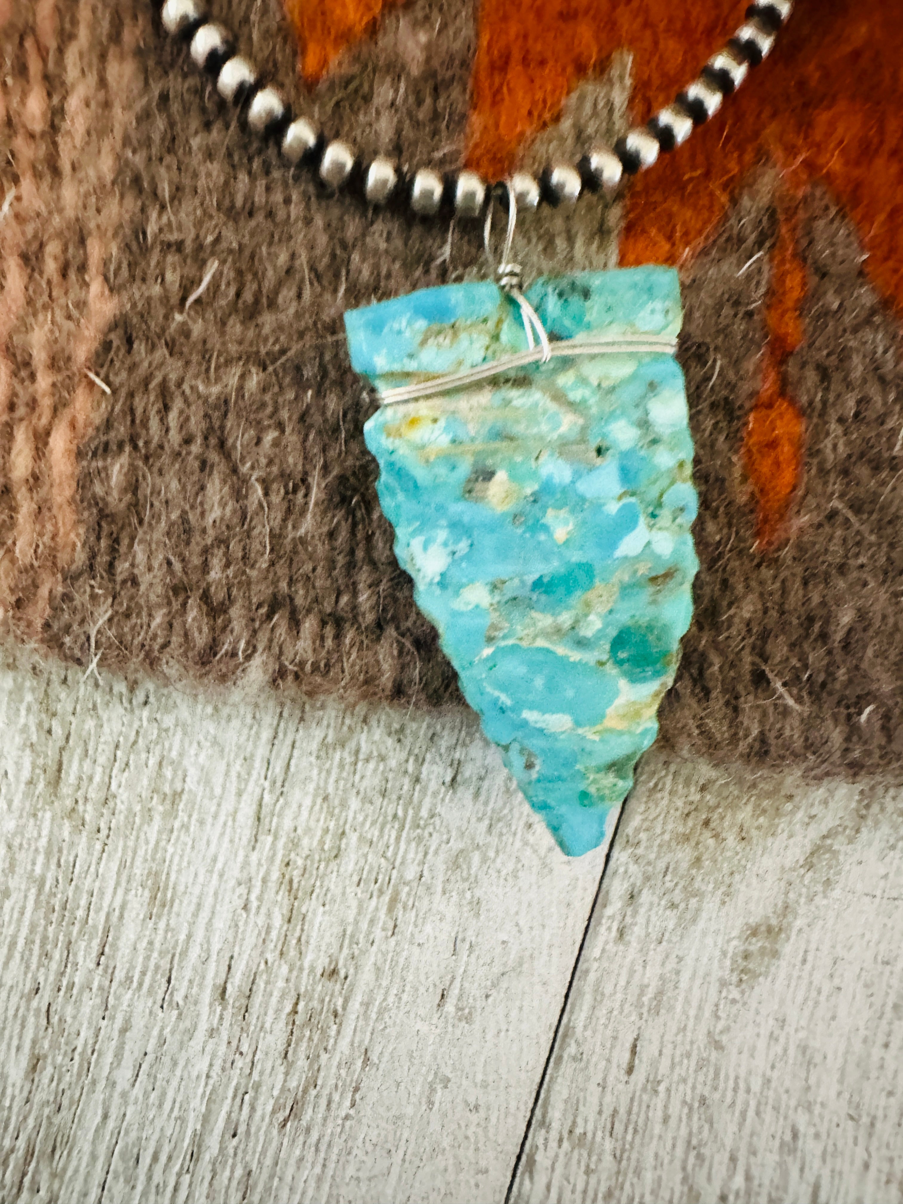 Handcrafted Turquoise Arrowhead Pendant