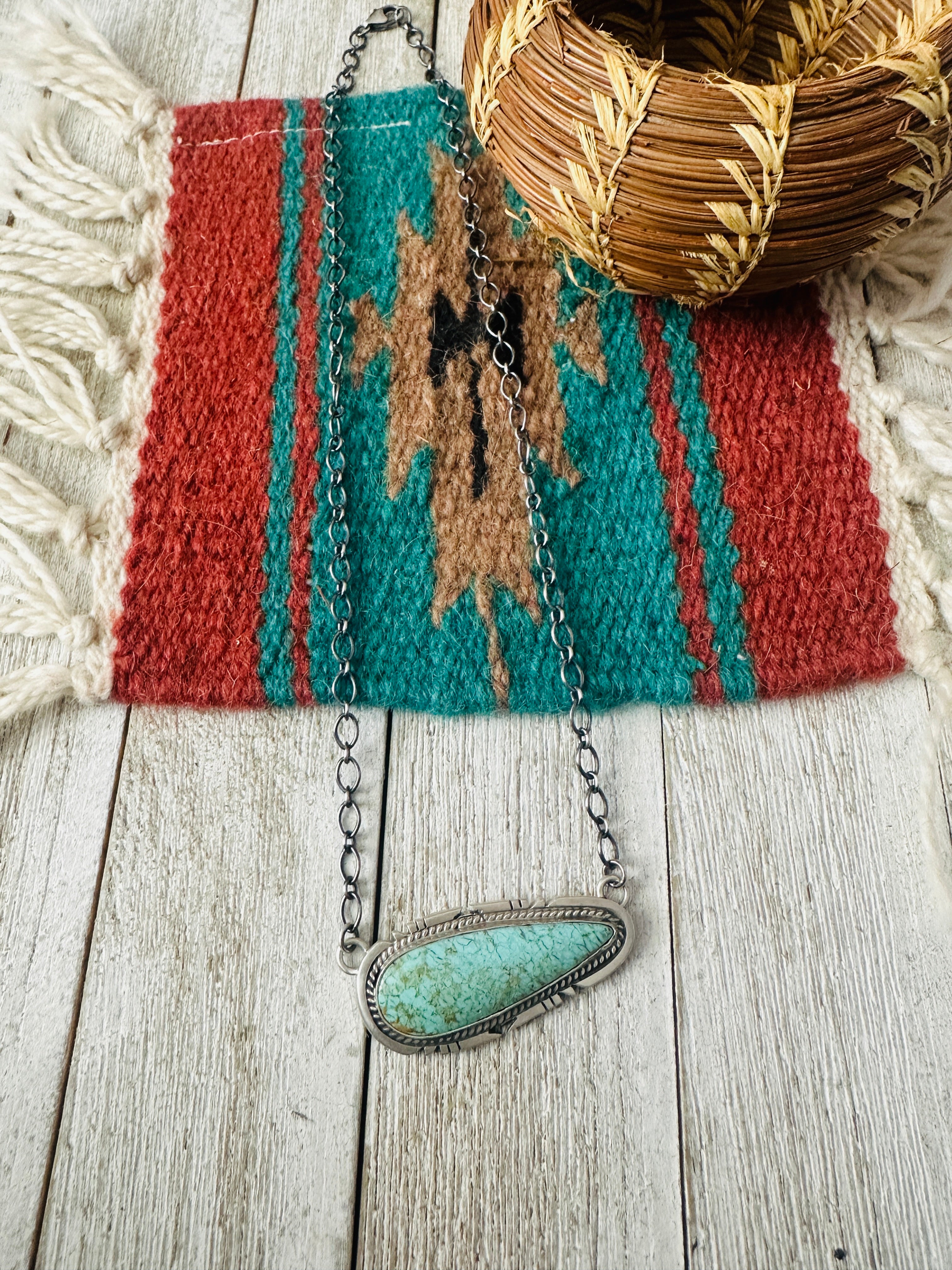 Navajo Sterling Silver & Turquoise Necklace