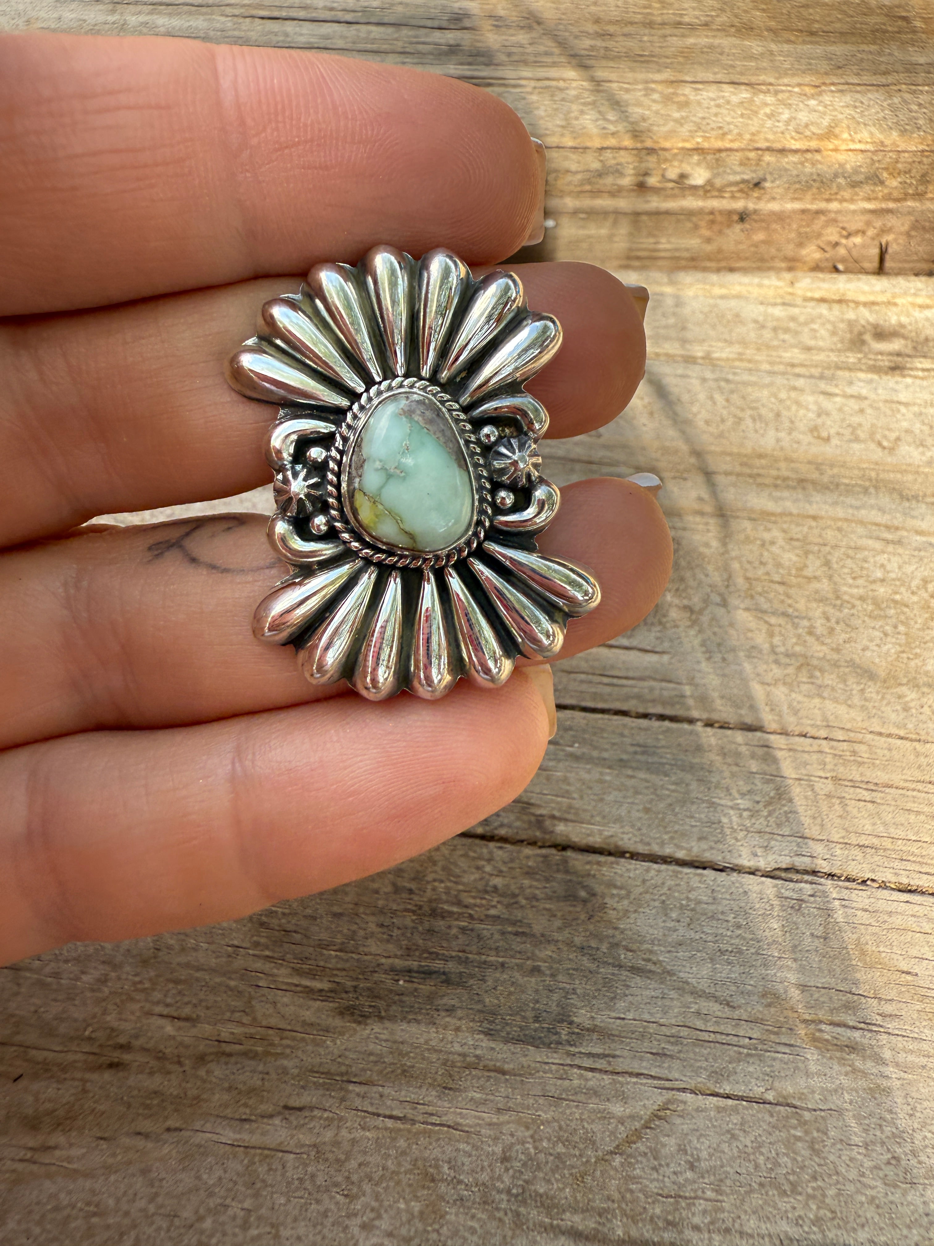 Handmade Palomino Turquoise & Sterling Adjustable Silver Ring