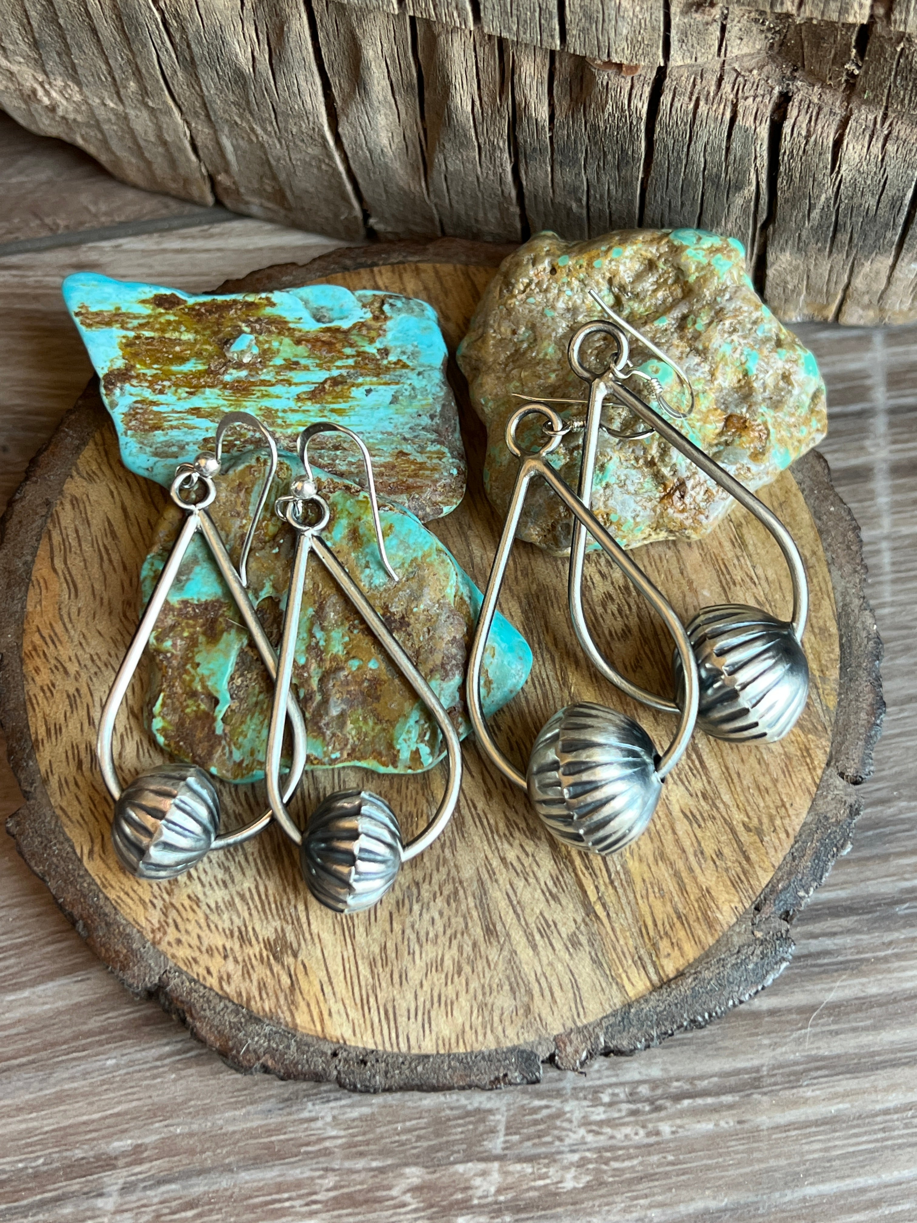 Sterling Silver Handcrafted Bead Drop Dangle Earrings by Preston Haley