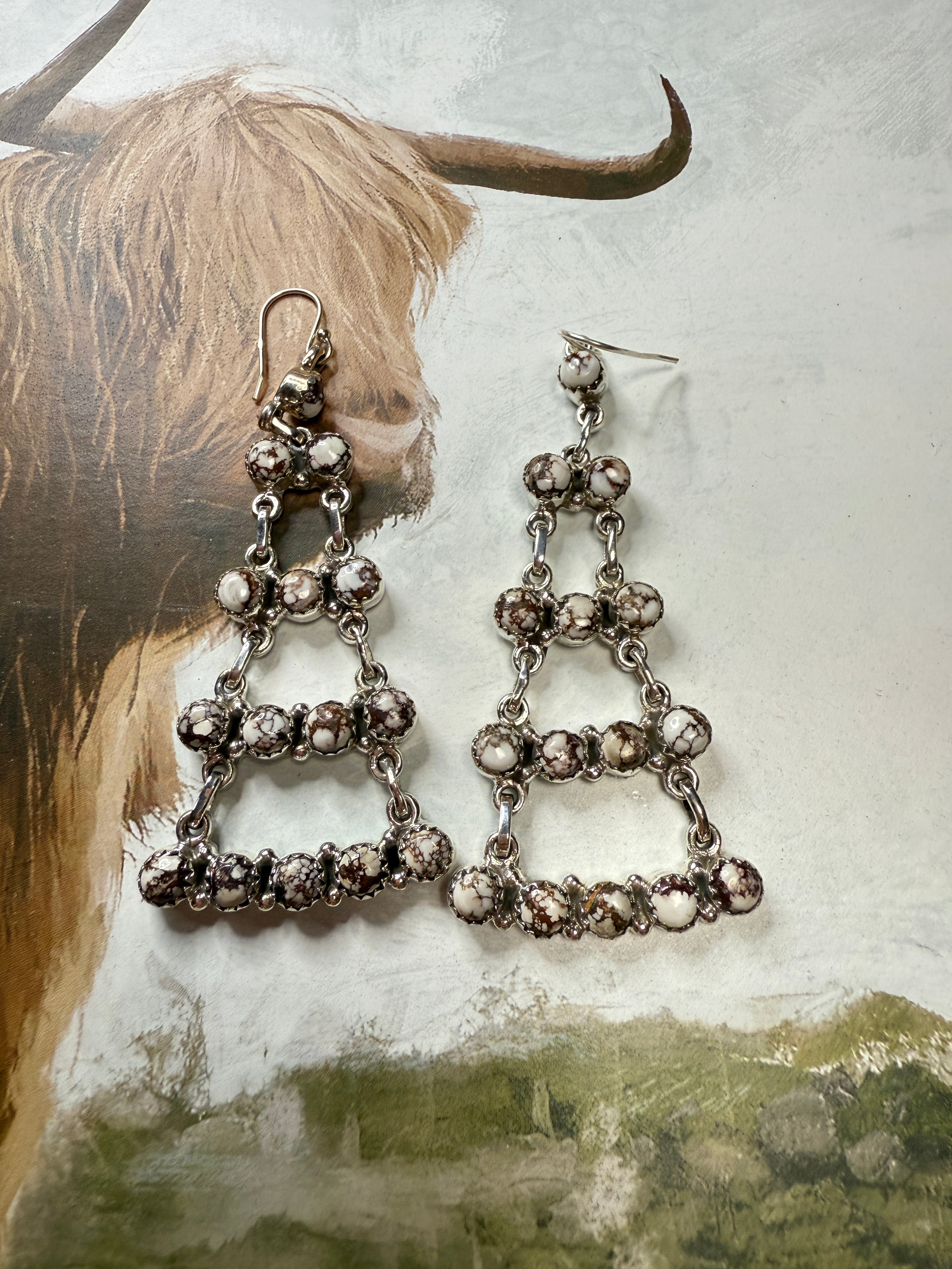 Handmade Wild Horse and Sterling Silver Handmade Dangles