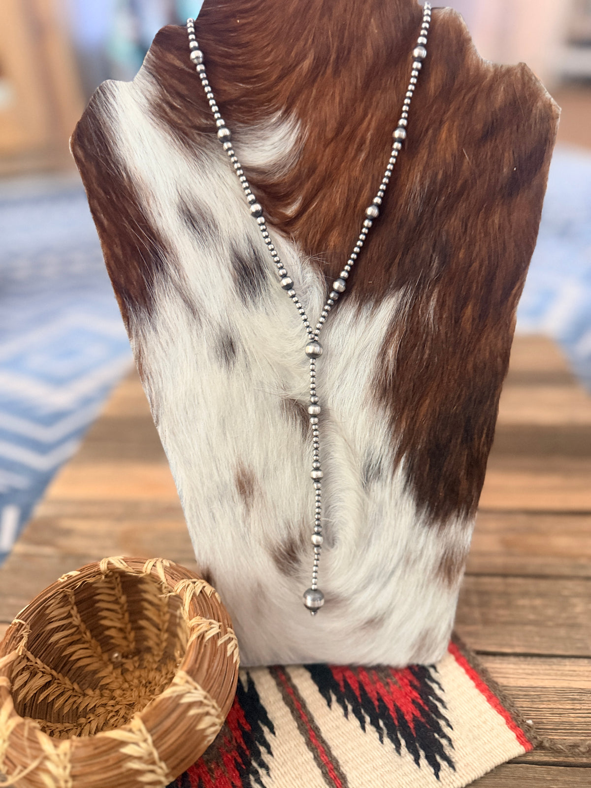Handcrafted Sterling Silver Pearl 20” Beaded Lariat Necklace