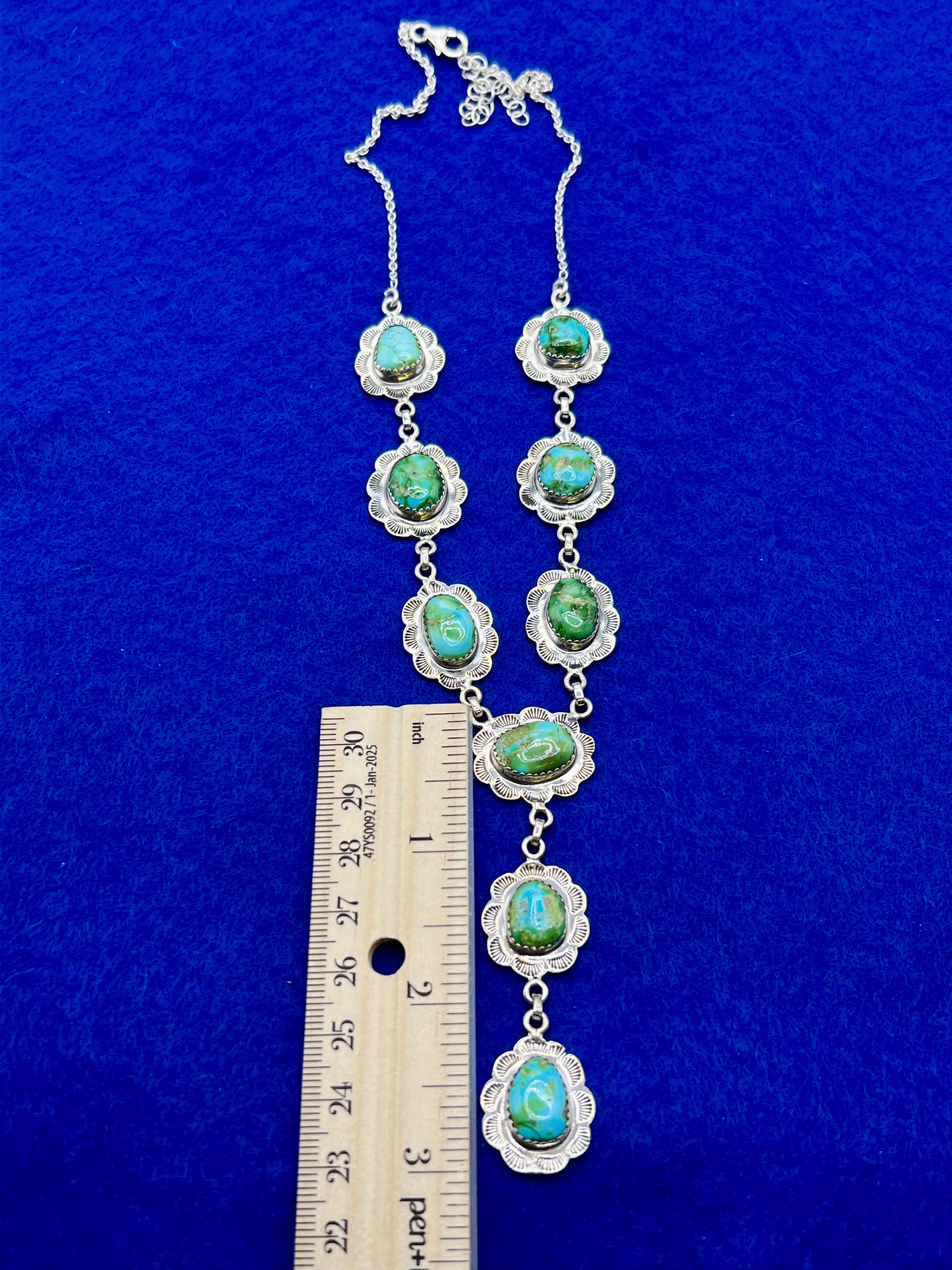 Handmade South Hill Sonoran Turquoise Sterling Silver Necklace