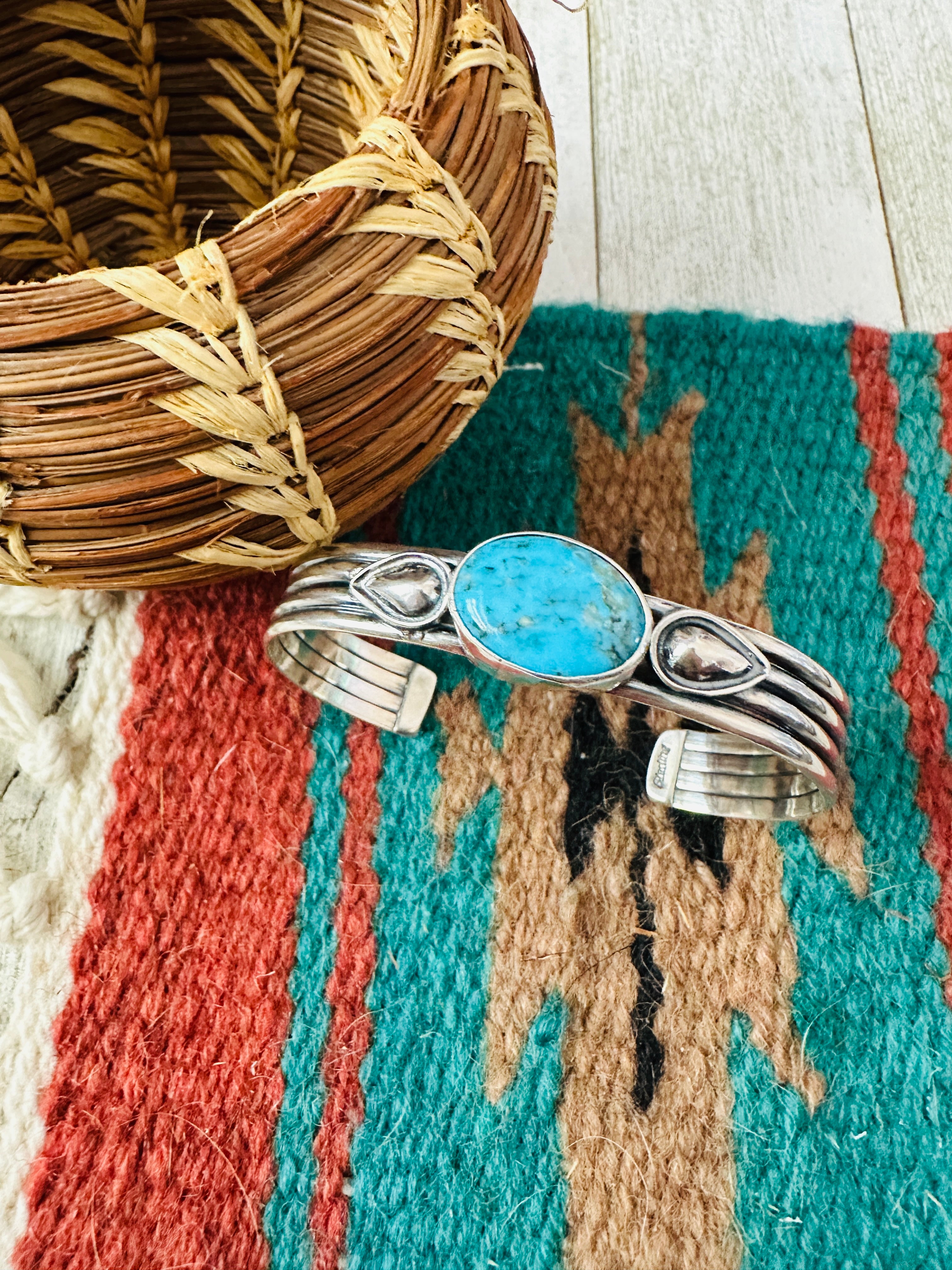 Handcrafted Sterling Silver & Turquoise Cuff Bracelet