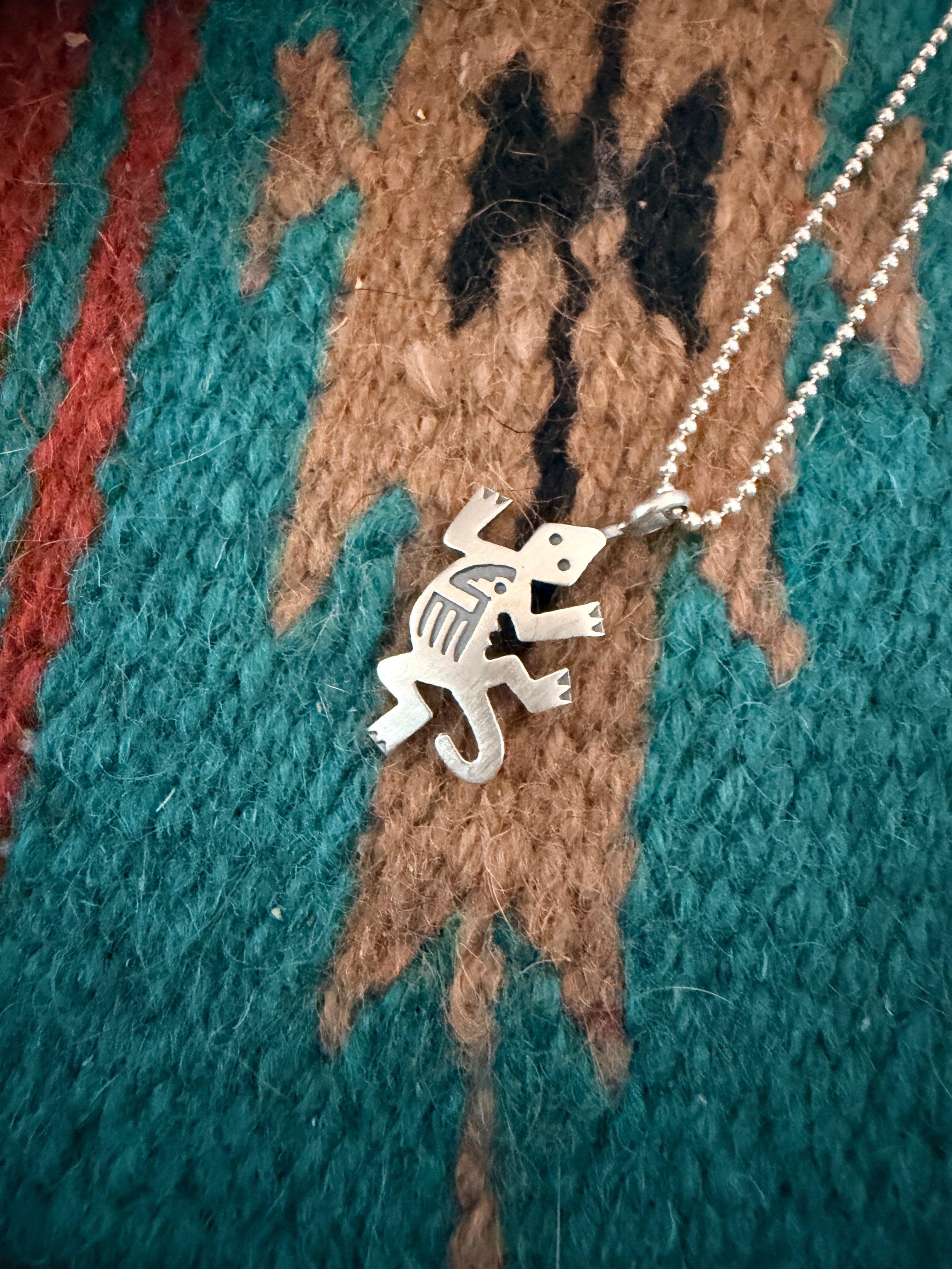 Handcrafted Sterling Silver Lizard Pendant