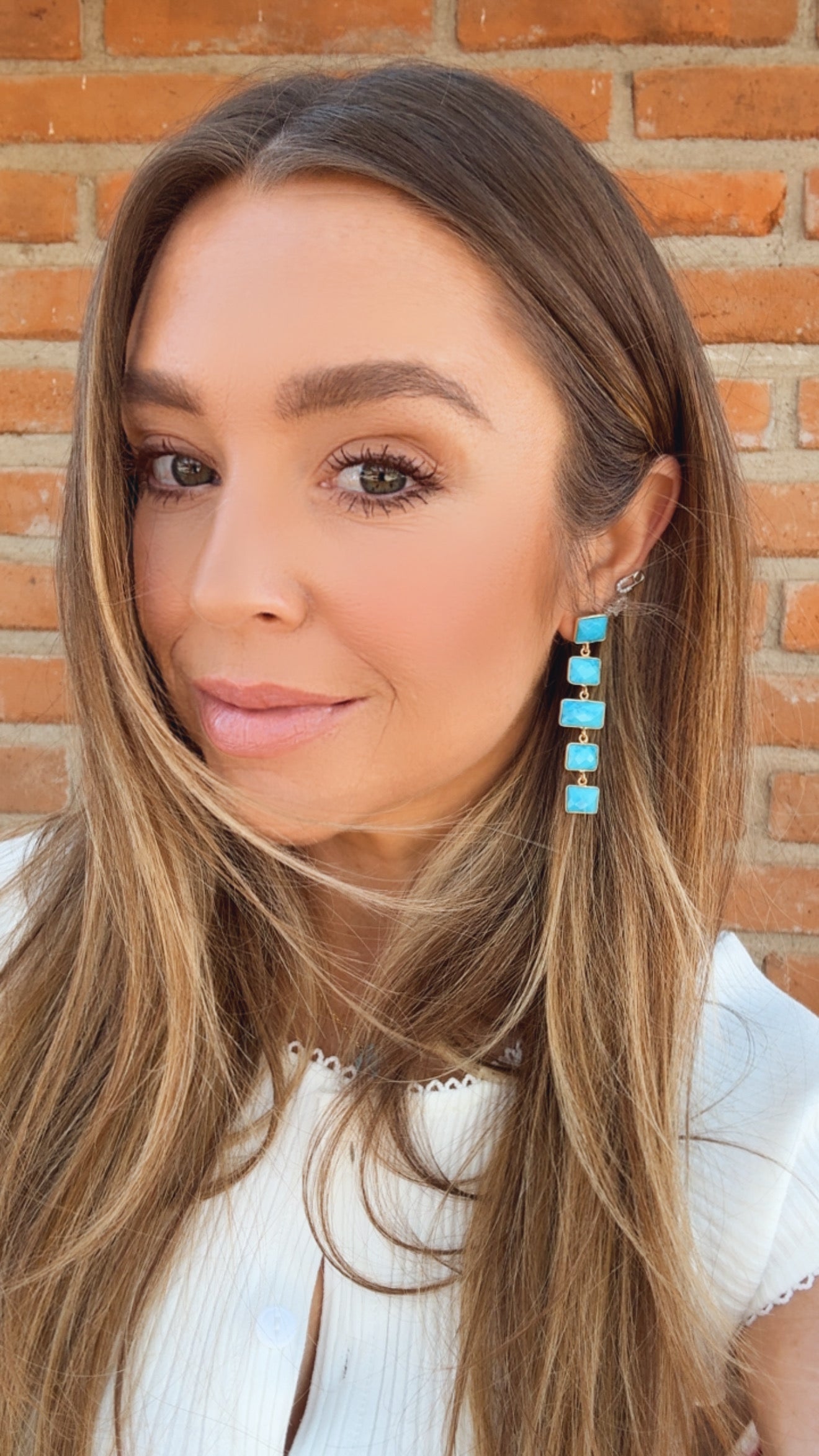 “The Golden Collection” BLUEBIRD BABE Handmade Gold Plated Sterling Silver & Natural Turquoise Earrings