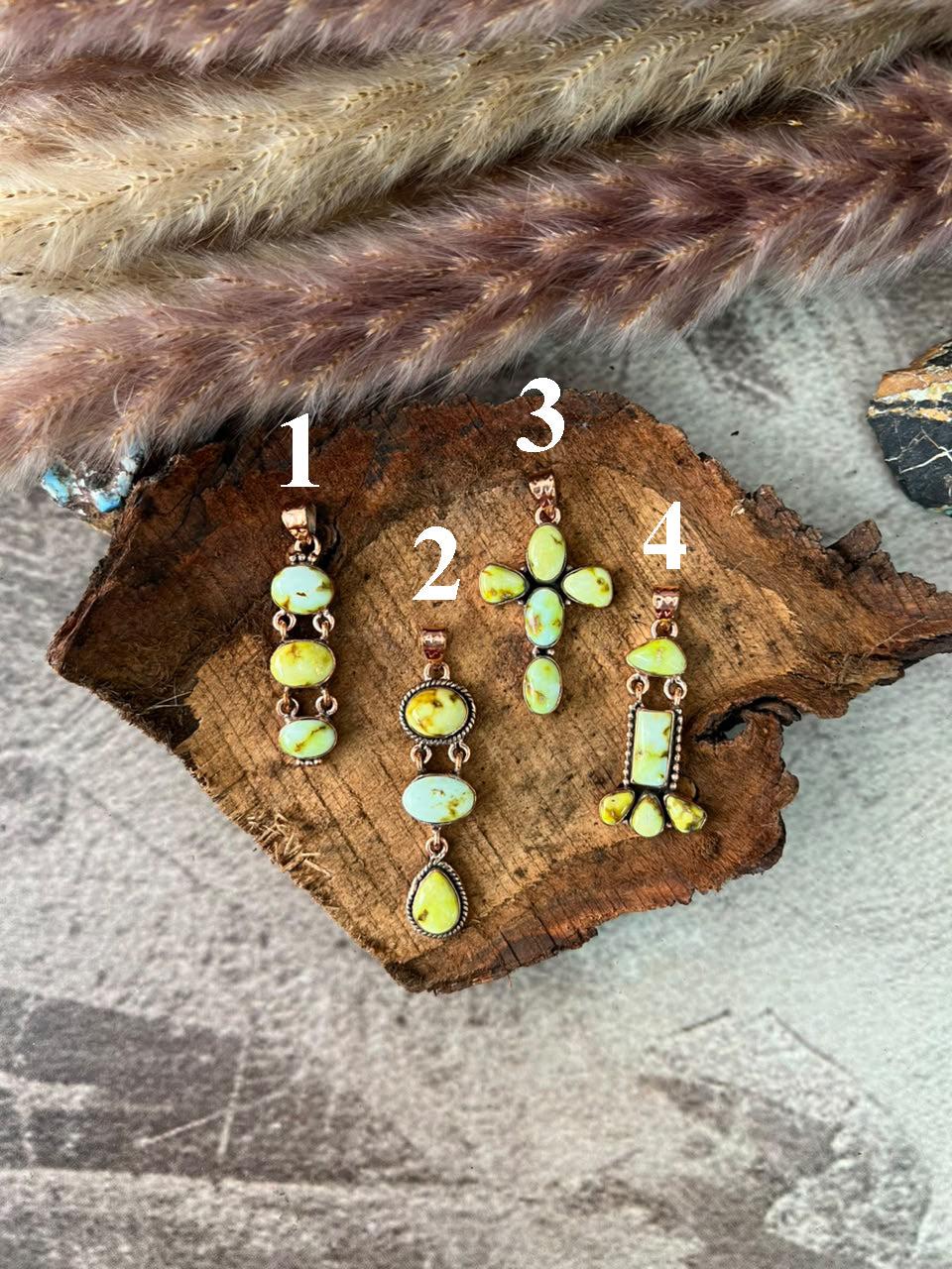 Handmade Palomino Turquoise Copper Collection: Pendant Signed Nizhoni