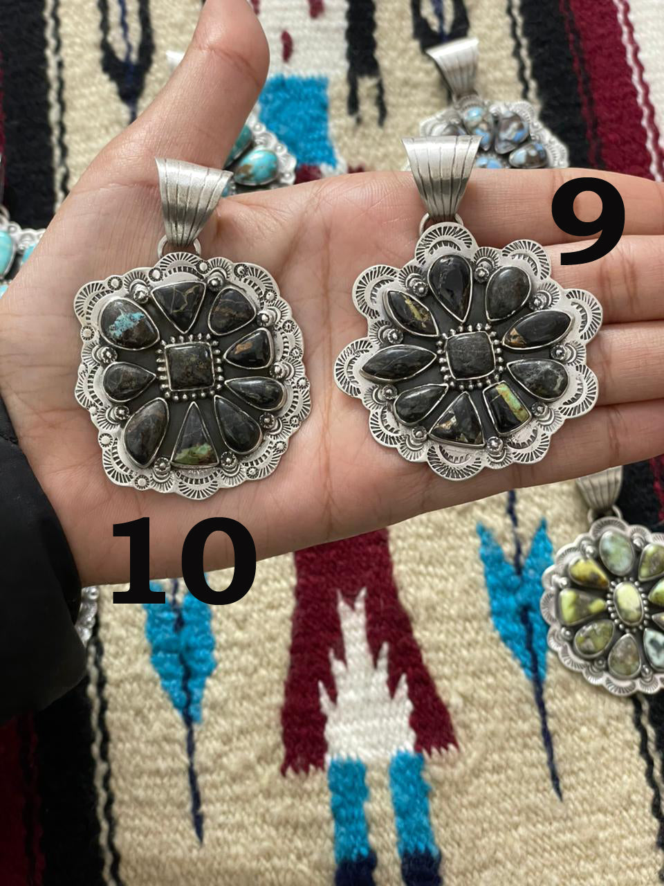 Handmade Sterling Silver Multi Stone Pendant "Signed Nizhoni"