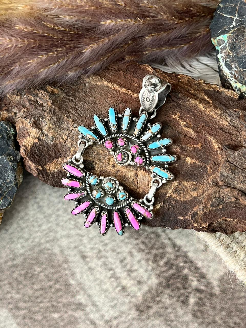 Handmade Sterling Silver Cotton Candy Pendant "Signed Nizhoni"