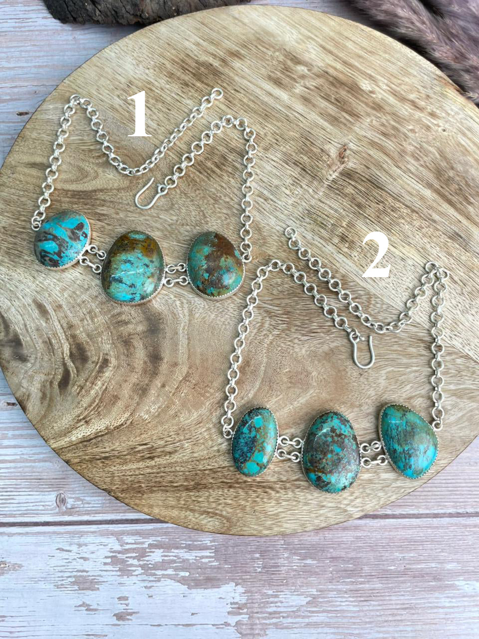 Handmade Sterling Silver Royston Turquoise Collection: Choker Necklace "Signed Nizhoni"