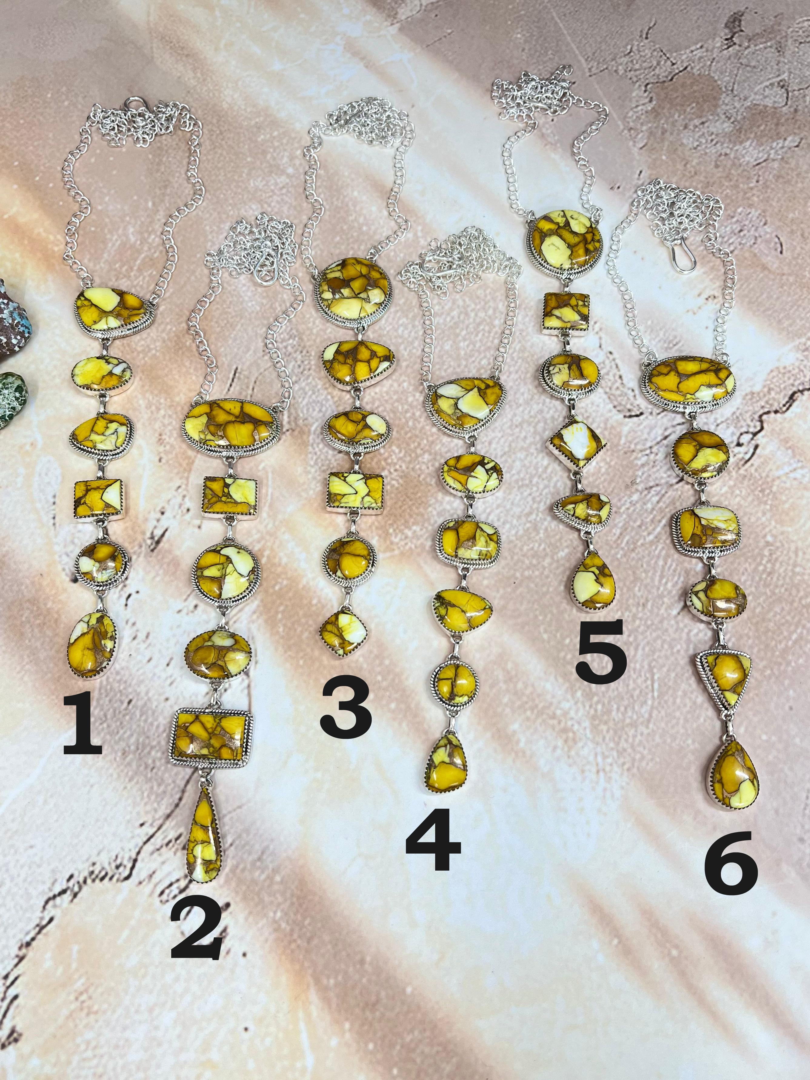 Handmade Sterling Silver Honey Dahlia Necklace with Signed Nizhoni