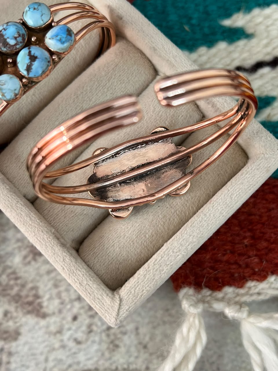 Handmade Golden Hills Turquoise Copper Collection: Cuff Bracelet