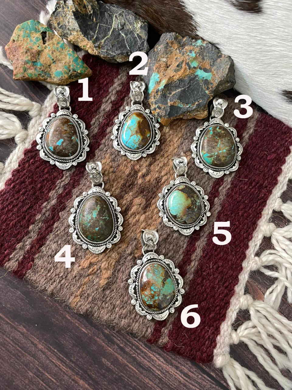 Handmade Sterling Silver Royston Turquoise Pendant "Signed Nizhoni" Leslie’s fav