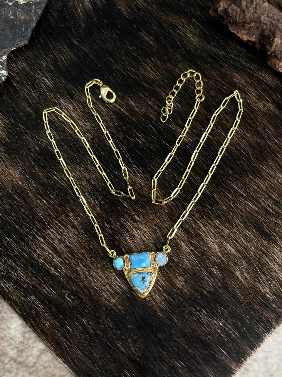 “The Golden Collection” Handmade Natural Golden Hills Turquoise Necklace