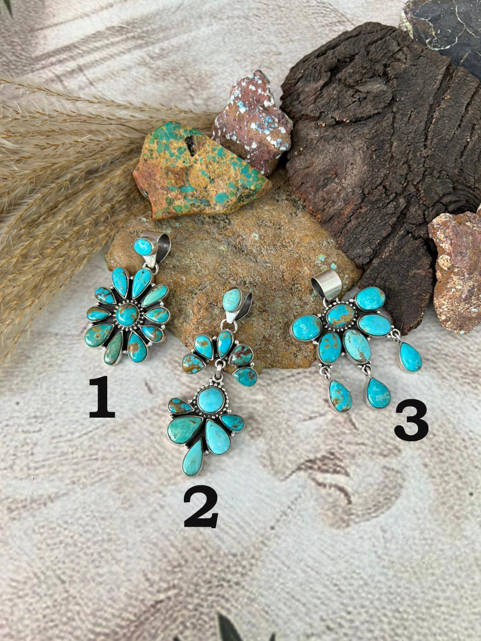 Handmade Sterling Silver Santa Maria Turquoise Pendant "Signed Nizhoni"