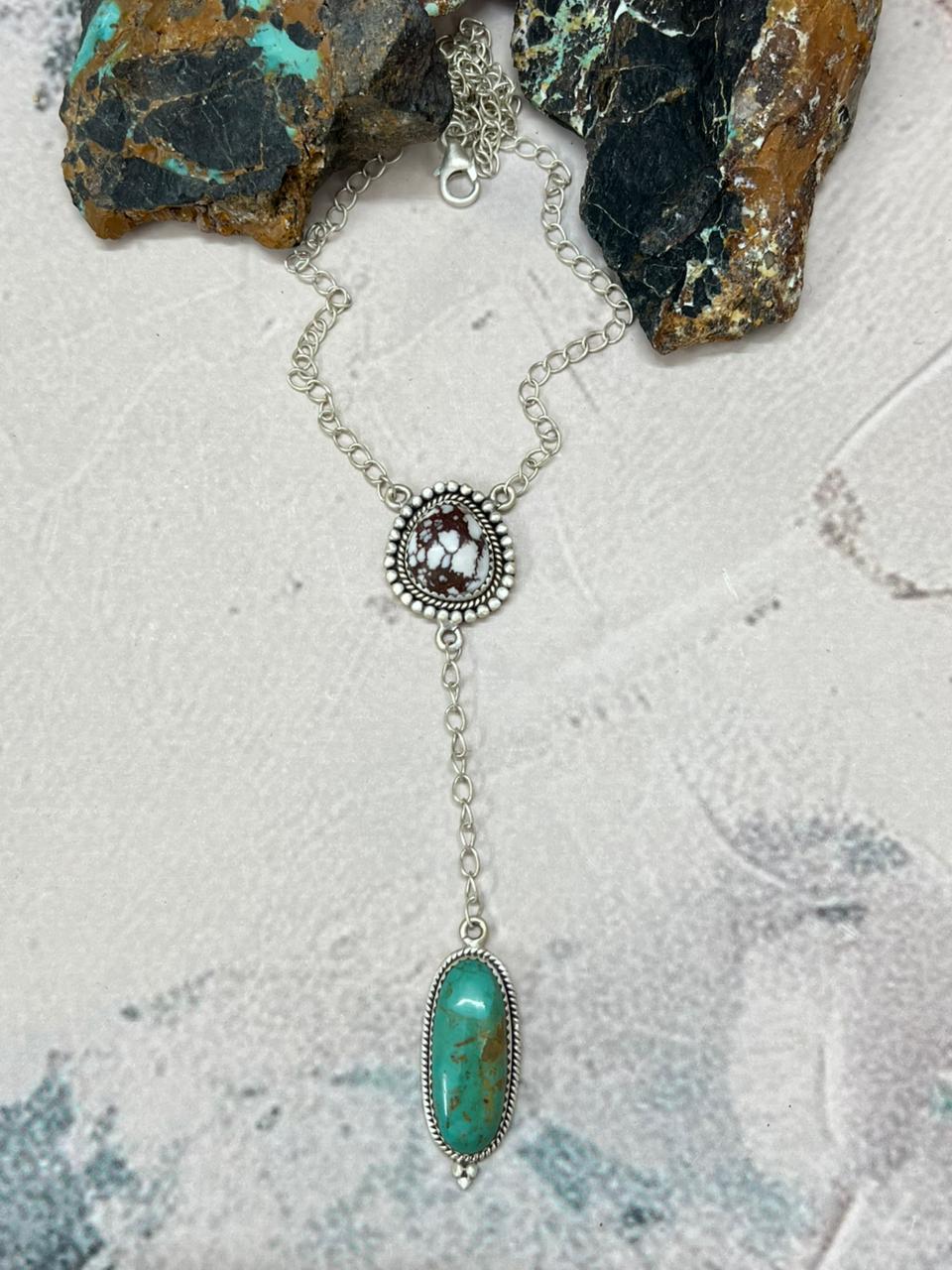 Handmade Sterling Silver Multistone Necklace "Signed Nizhoni"