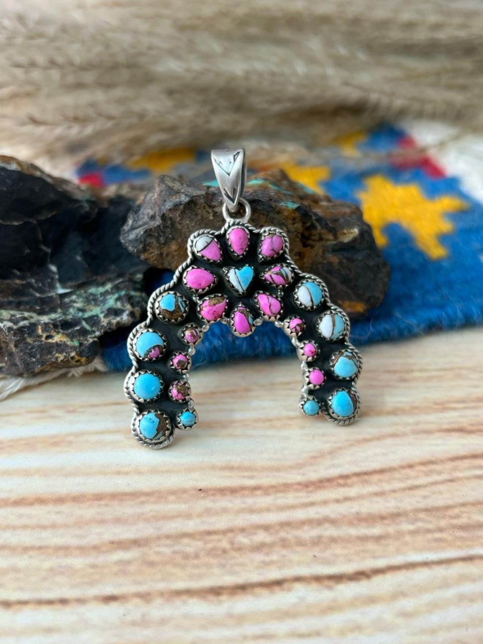 Handmade Sterling Silver Cotton Candy Pendant "Signed Nizhoni"