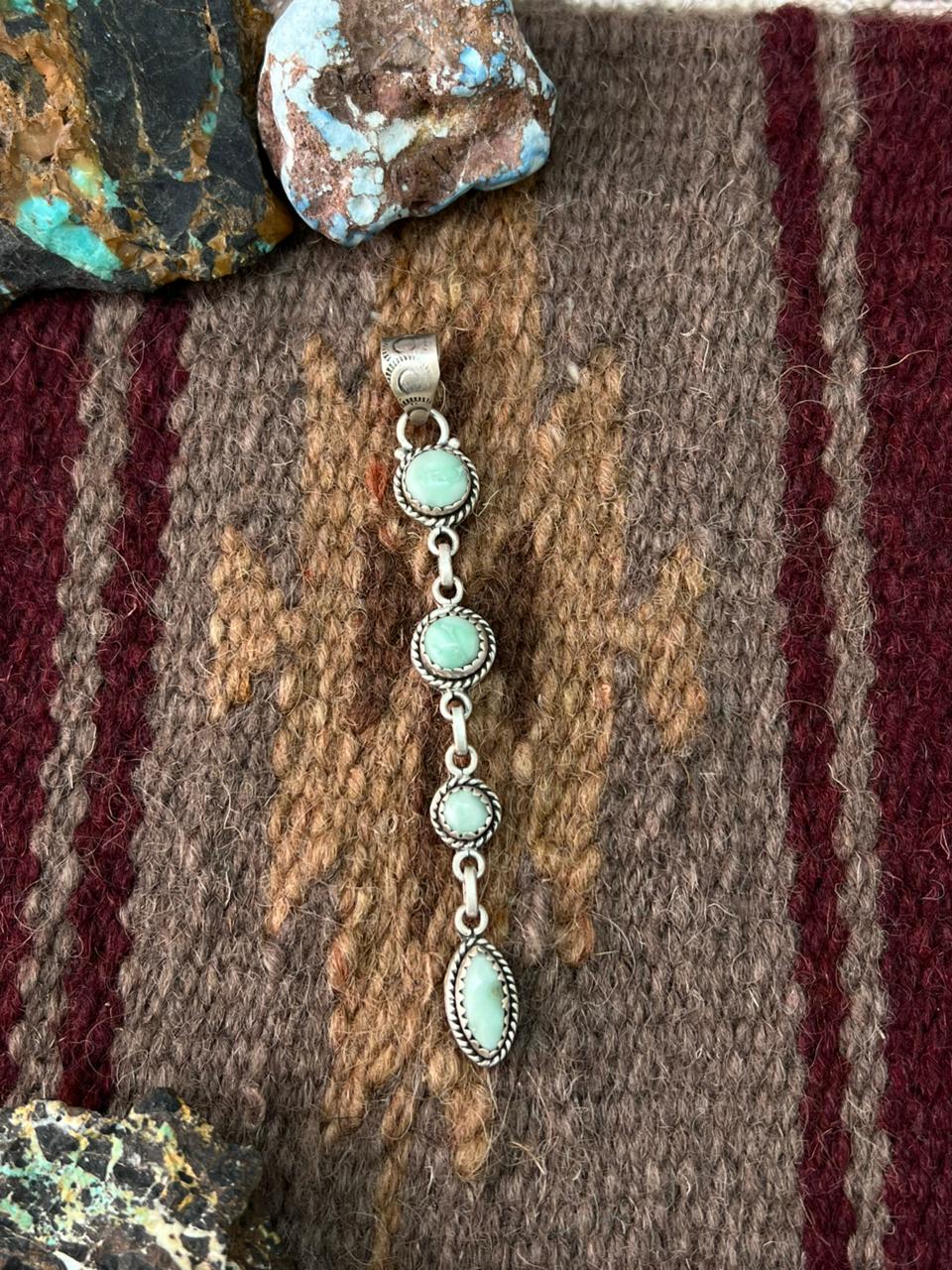 Handmade Sterling Silver Palomino Turquoise Pendant "Signed Nizhoni"