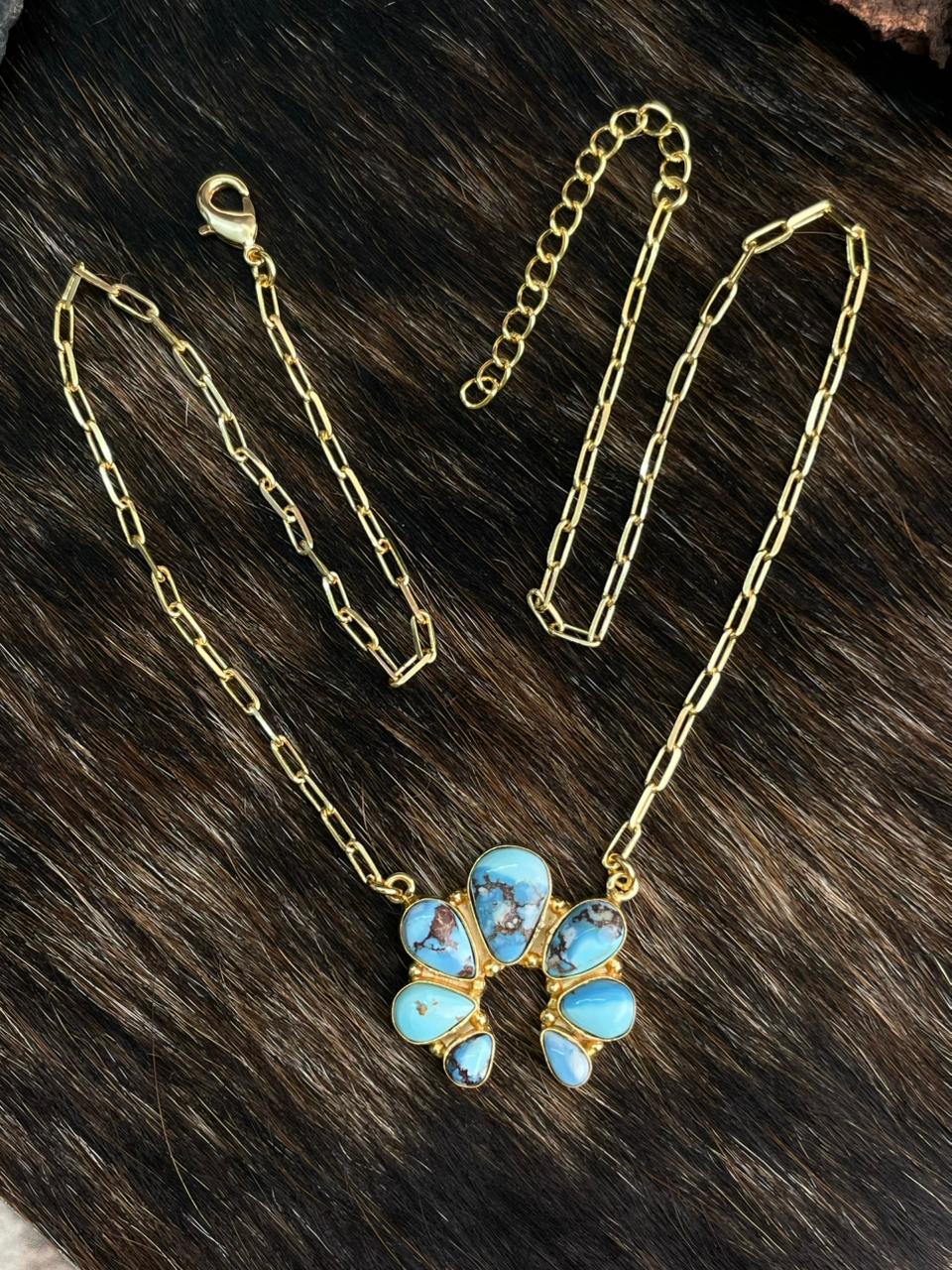 “The Golden Collection” Handmade Natural Golden Hills Turquoise Necklace