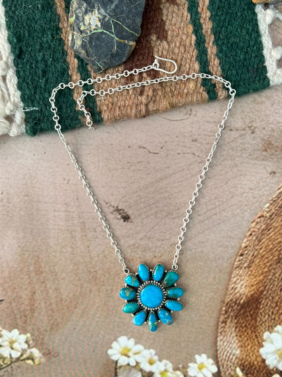 Handmade Sterling Silver Hardy Pit Collection: Necklace Signed Nizhoni