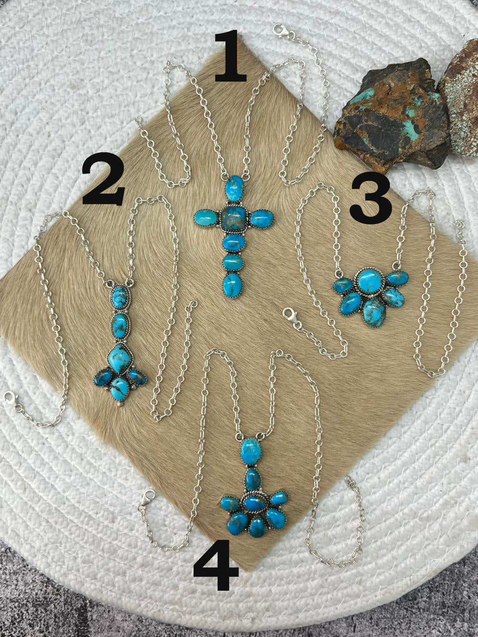 Handmade Sterling Silver Arizona Blue Turquoise Necklace "Signed Nizhoni"