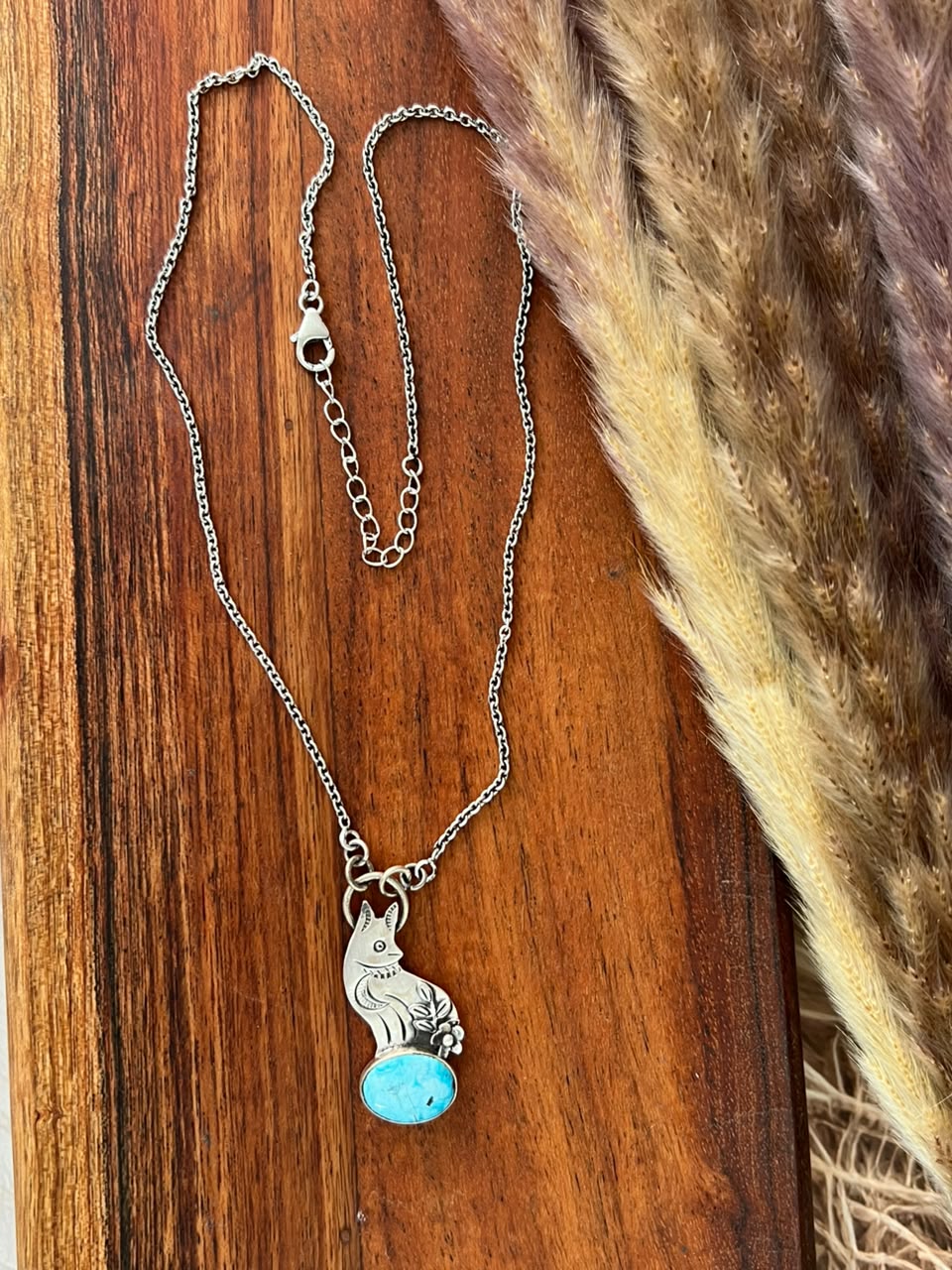 Handmade Sterling Silver White Water Turquoise Necklace Signed Nizhoni