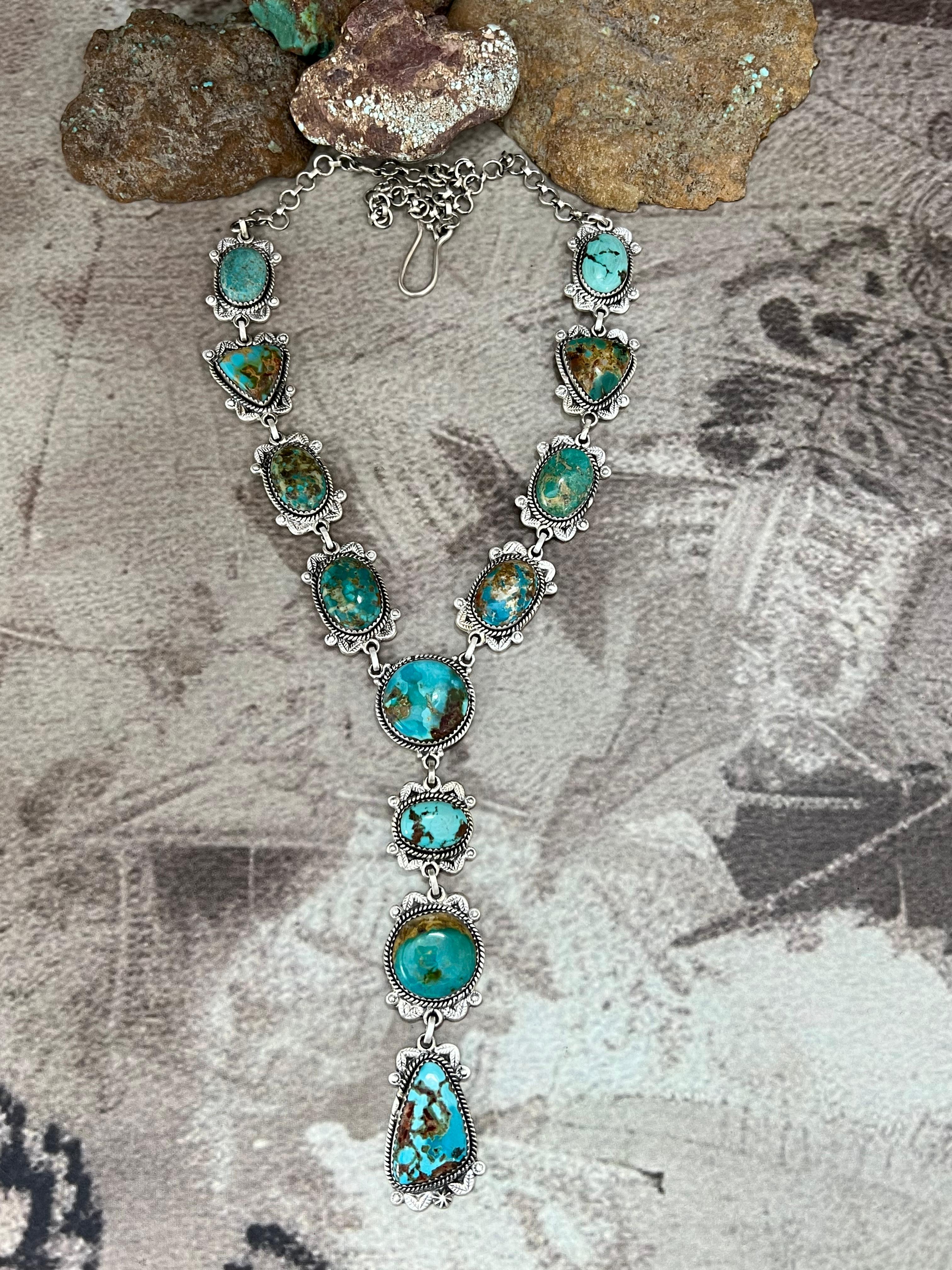 Handmade Sterling Silver Hardy Pit Necklace with Signed Nizhoni