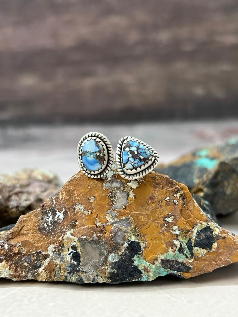 Handmade Sterling Silver Golden Hills Turquoise Adjustable Ring "Signed Nizhoni"