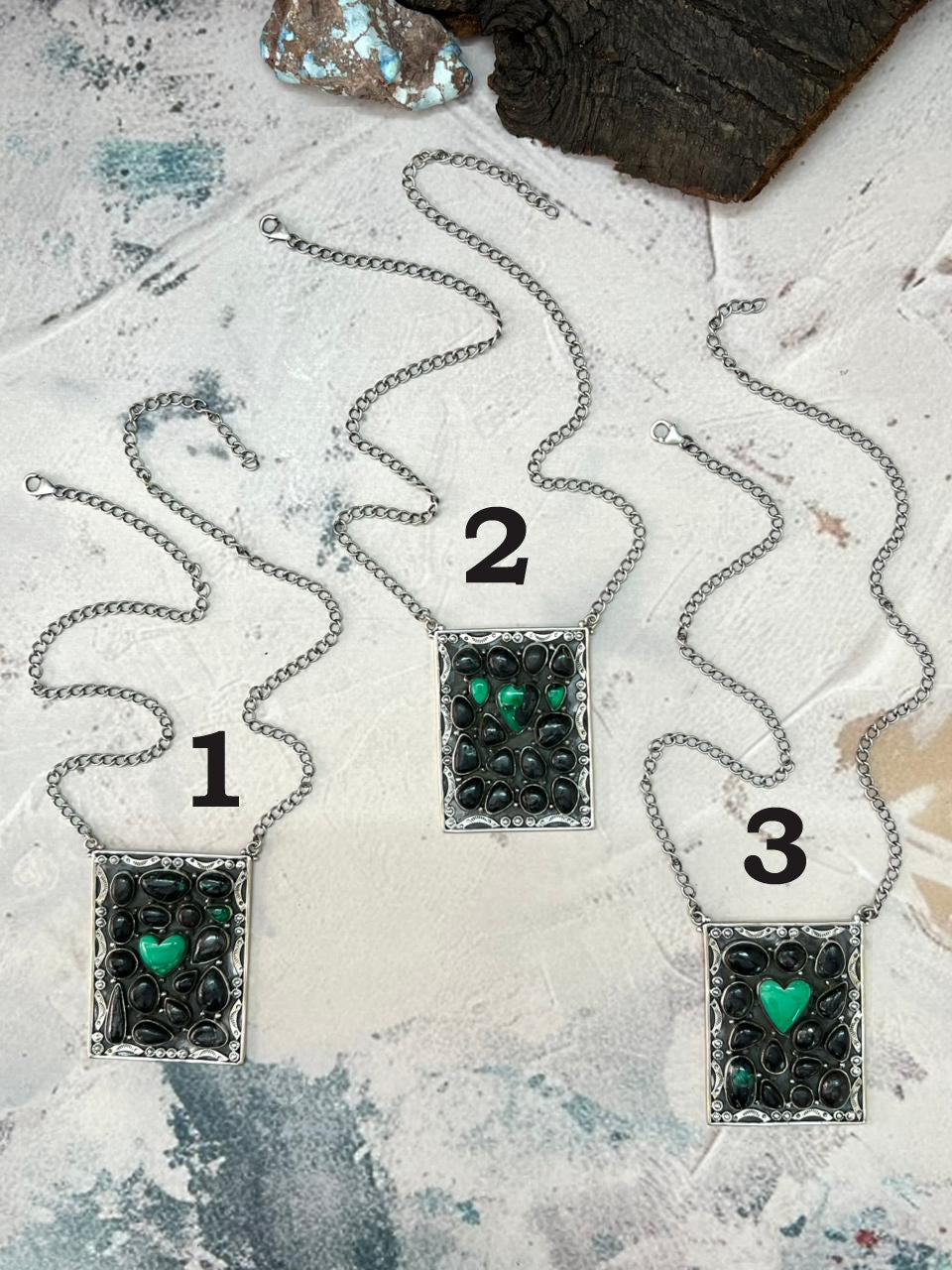 Handmade Sterling Silver Emerald Rose Necklace "Signed Nizhoni"