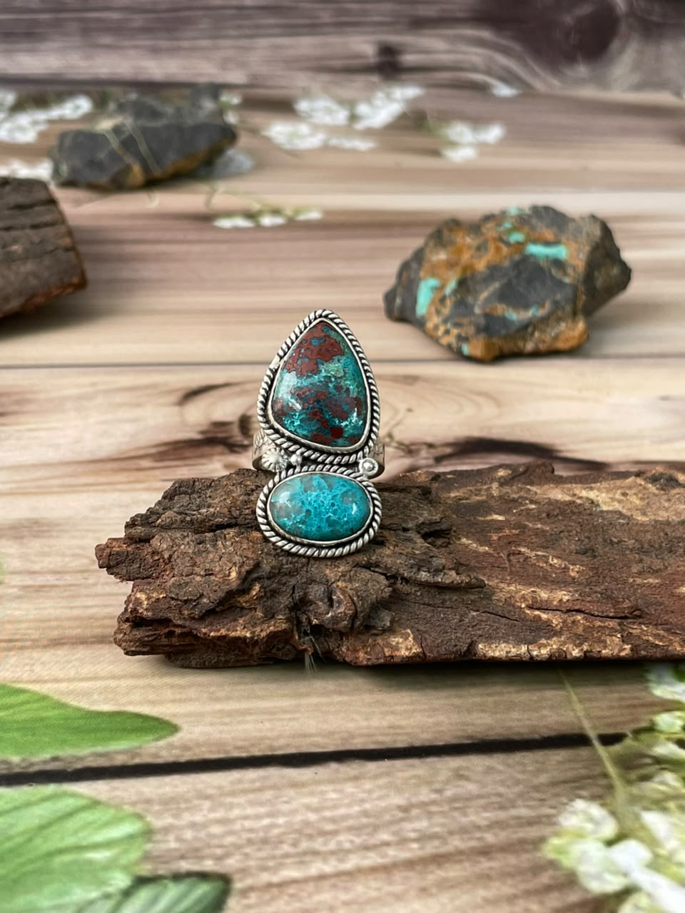 Handmade Sterling Silver Gem Silica Collection: Adjustable Ring Signed Nizhoni