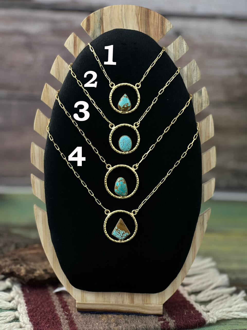 “The Golden Collection” Handmade Number 8 Turquoise with Gold Necklace