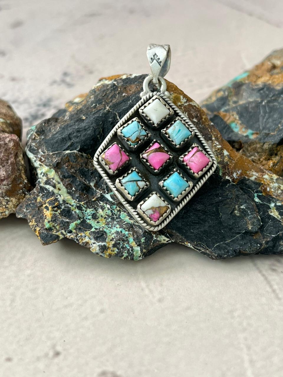 Handmade Sterling Silver Cotton Candy Pendant "Signed Nizhoni"