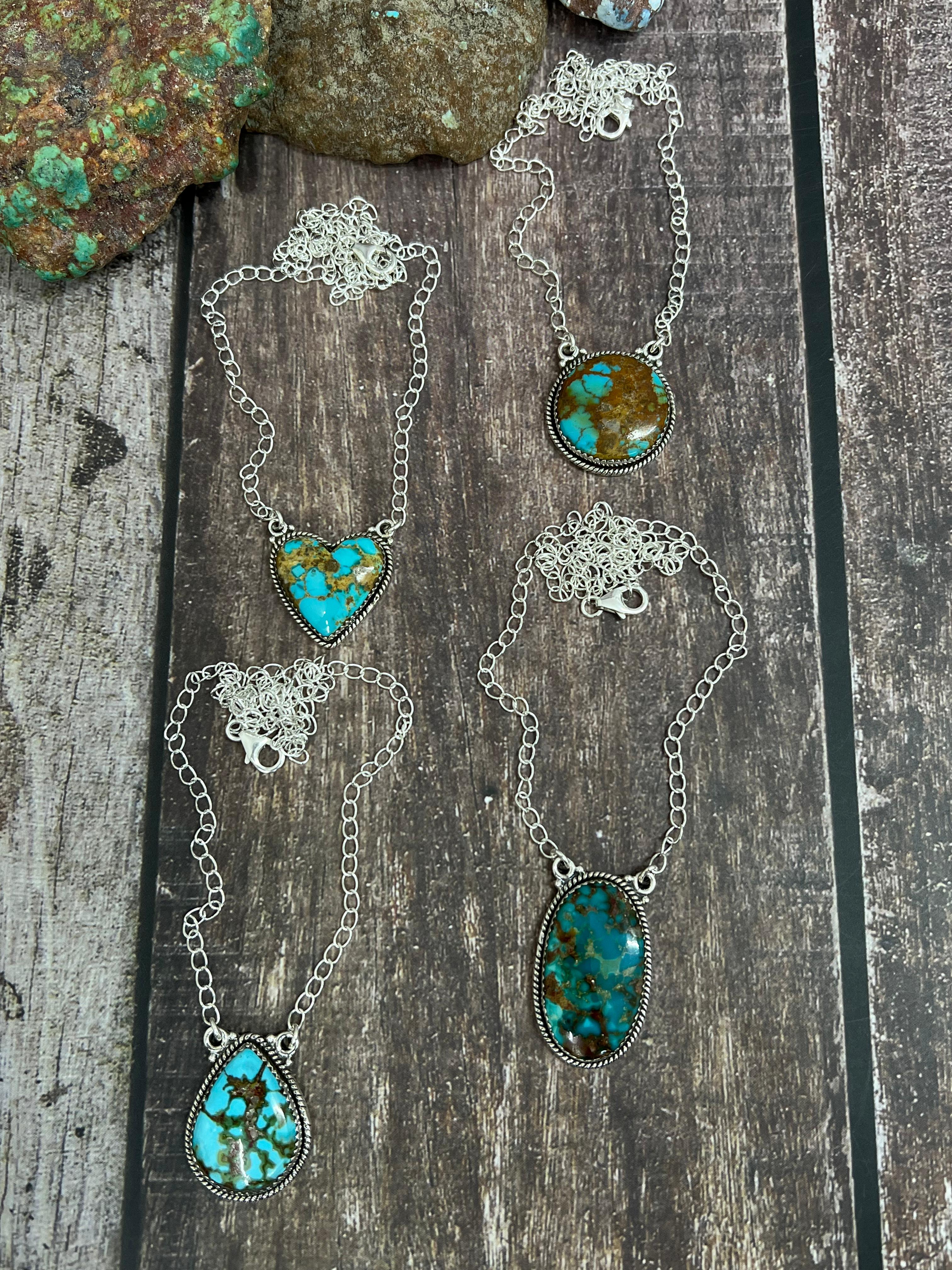 Handmade Sterling Silver Hardy Pit Necklace with Signed Nizhoni