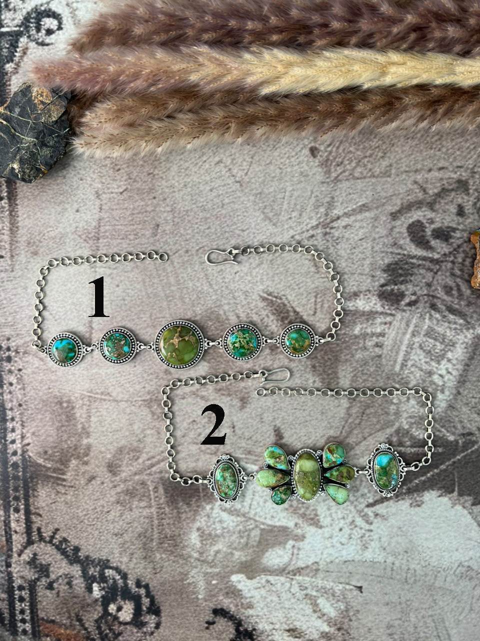 Handmade Sterling Silver Sonoran Mountain Turquoise Necklace Signed Nizhoni