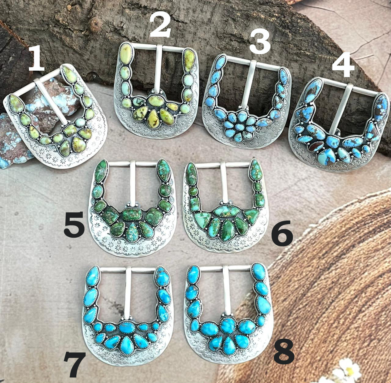 Handmade Sterling Silver Multi Stone Buckle with Signed Nizhoni (7)