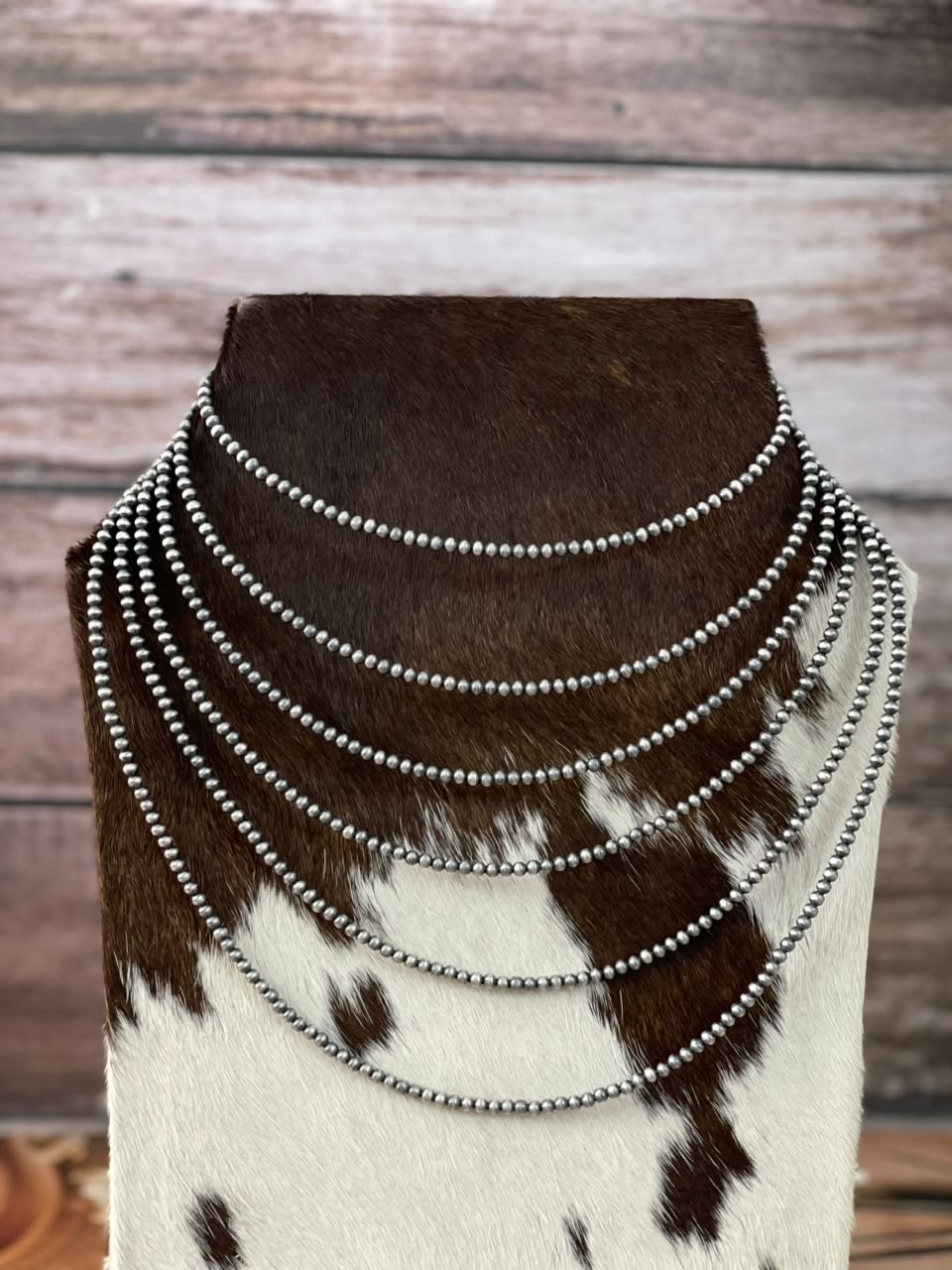 Handmade Nizhoni Silver Over Brass Plated 4MM Beaded Necklace (2)