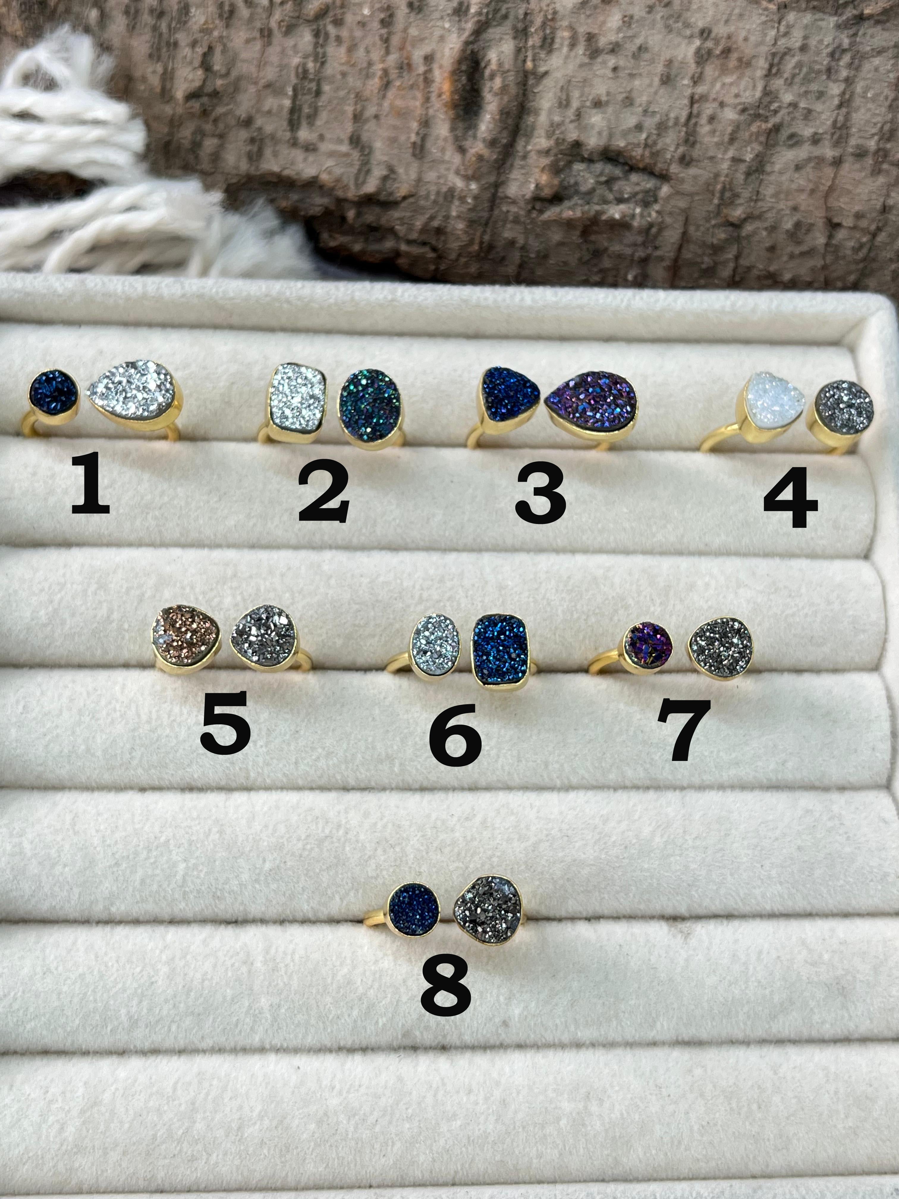“The Golden Collection” Natural Druzy Adjustable Ring