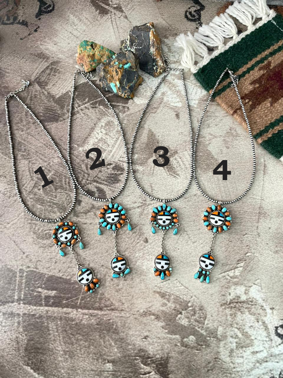 Handmade Sterling Silver Turquoise and MOP Beaded Necklace "Signed Nizhoni"