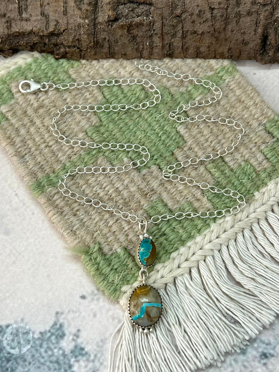 Handmade Sterling Silver Royston Ribbon Necklace "Signed Nizhoni"