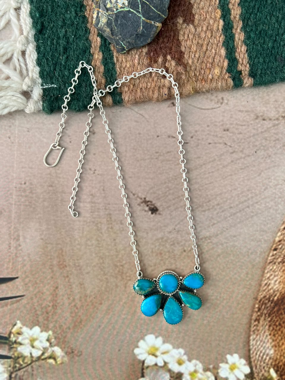 Handmade Sterling Silver Hardy Pit Collection: Necklace Signed Nizhoni
