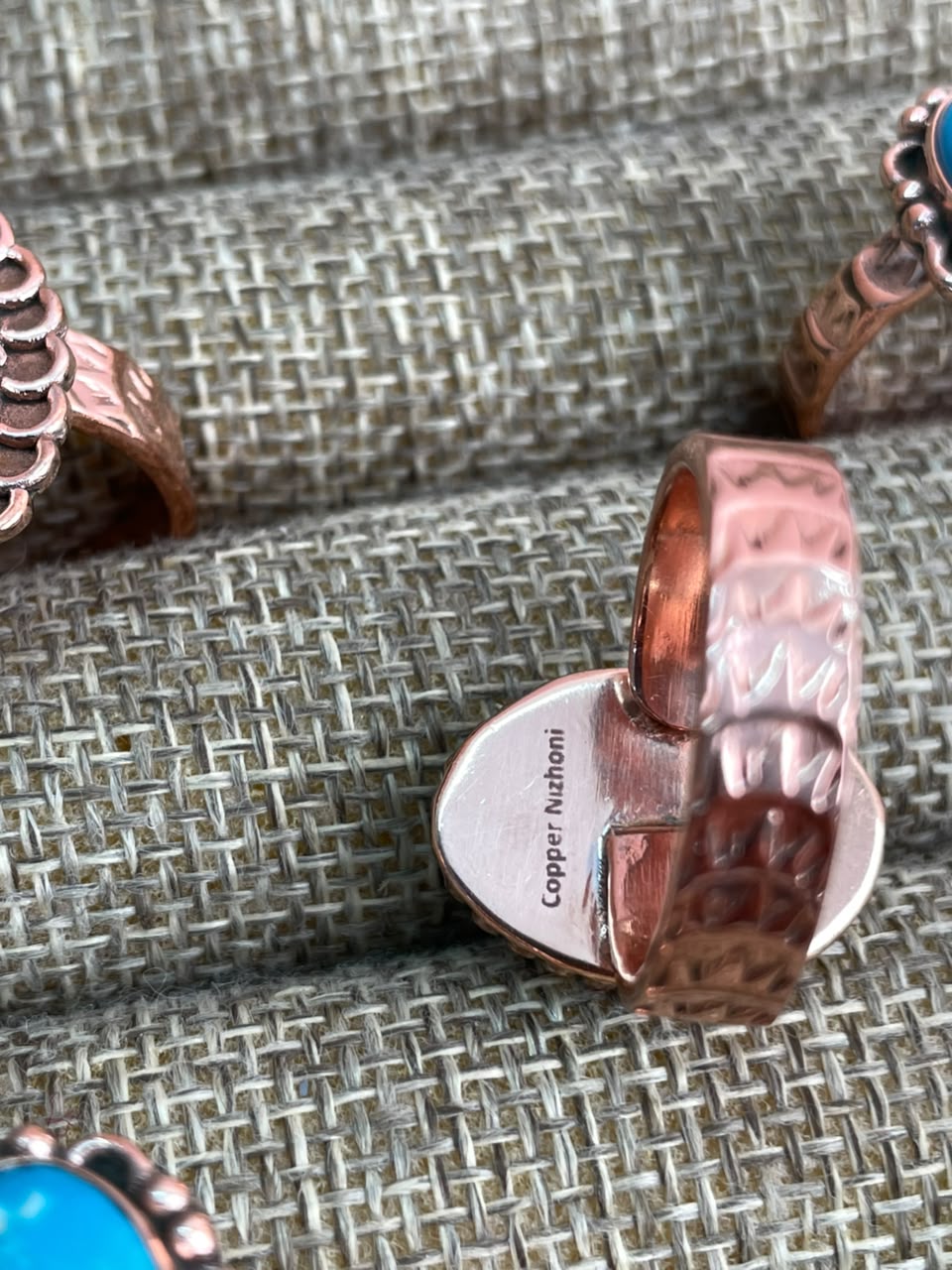 Handmade Hardy Pit Copper Collection: Adjustable Ring Signed Nizhoni