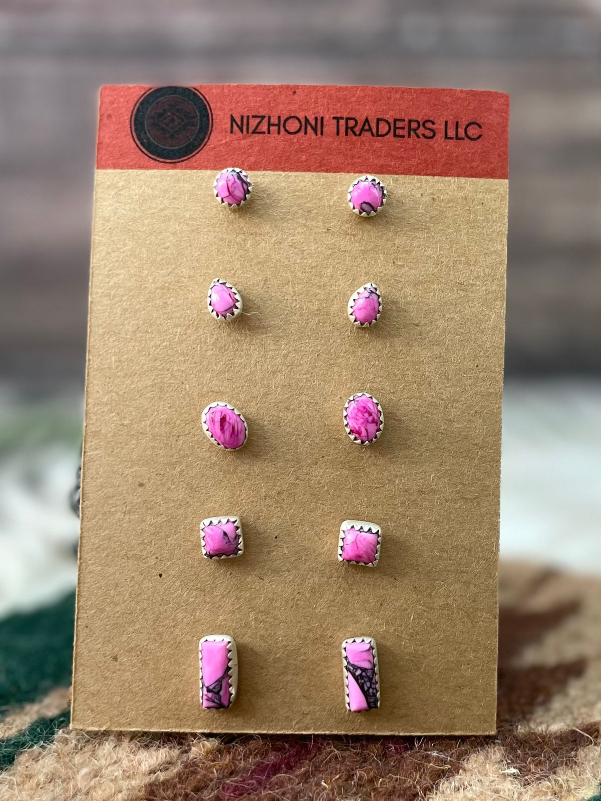 Handmade Sterling Silver Cherry Blossom Post Studs Earrings Set