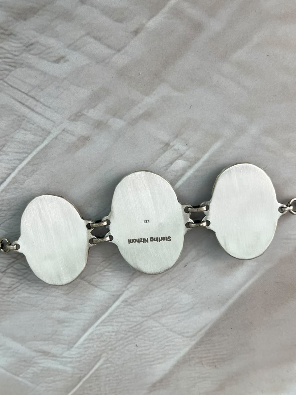 Handmade Sterling Silver Blackjack Turquoise Collection: Necklace Signed Nizhoni