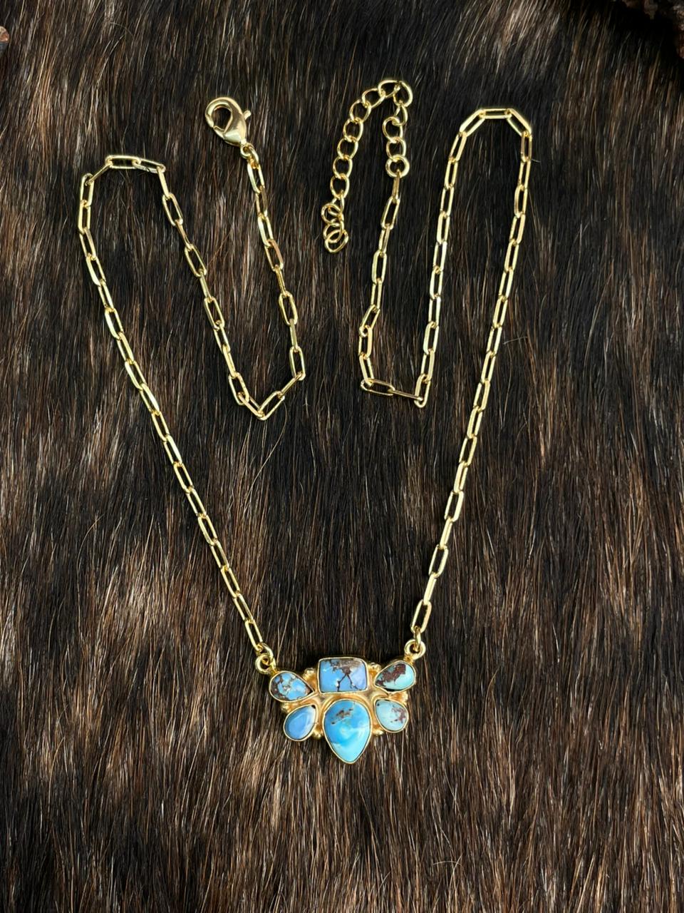 “The Golden Collection” Handmade Natural Golden Hills Turquoise Necklace