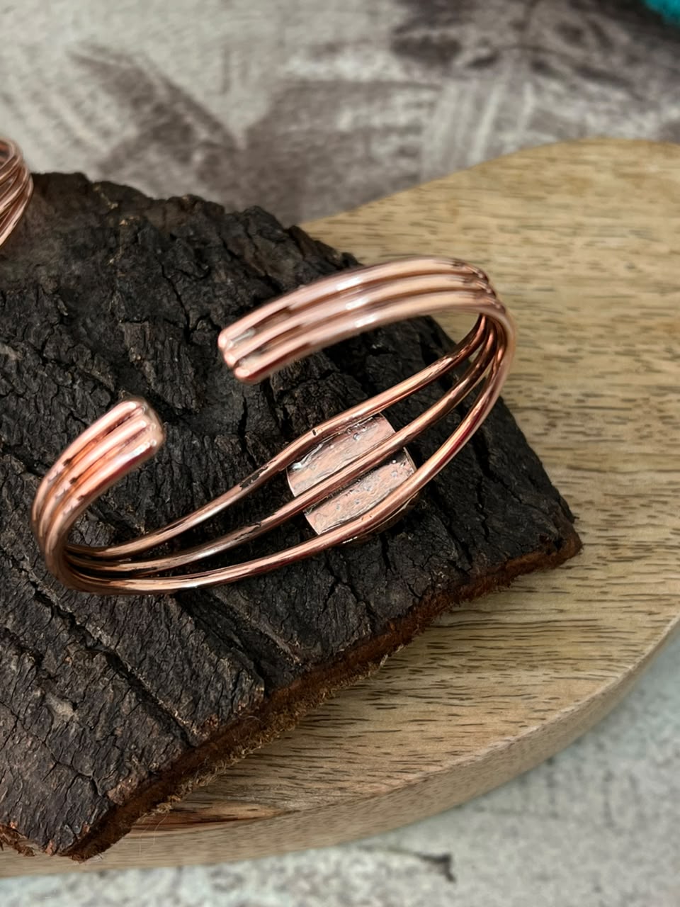 Handmade Golden Hills Turquoise Copper Collection: Cuff Bracelet