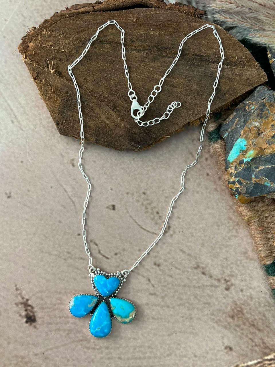 Handmade Sterling Silver Hardy Pit Collection: Necklace Signed Nizhoni